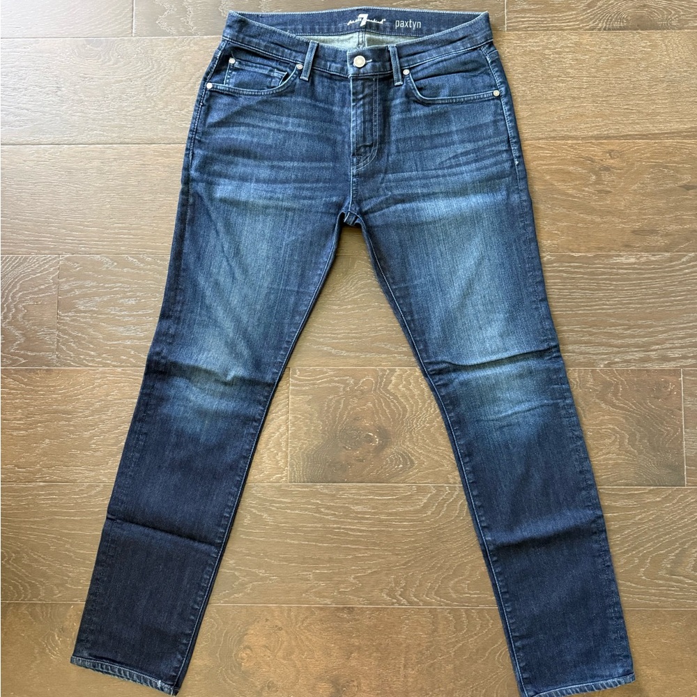 7 For All Mankind Men's Dark Blue Slim Jeans